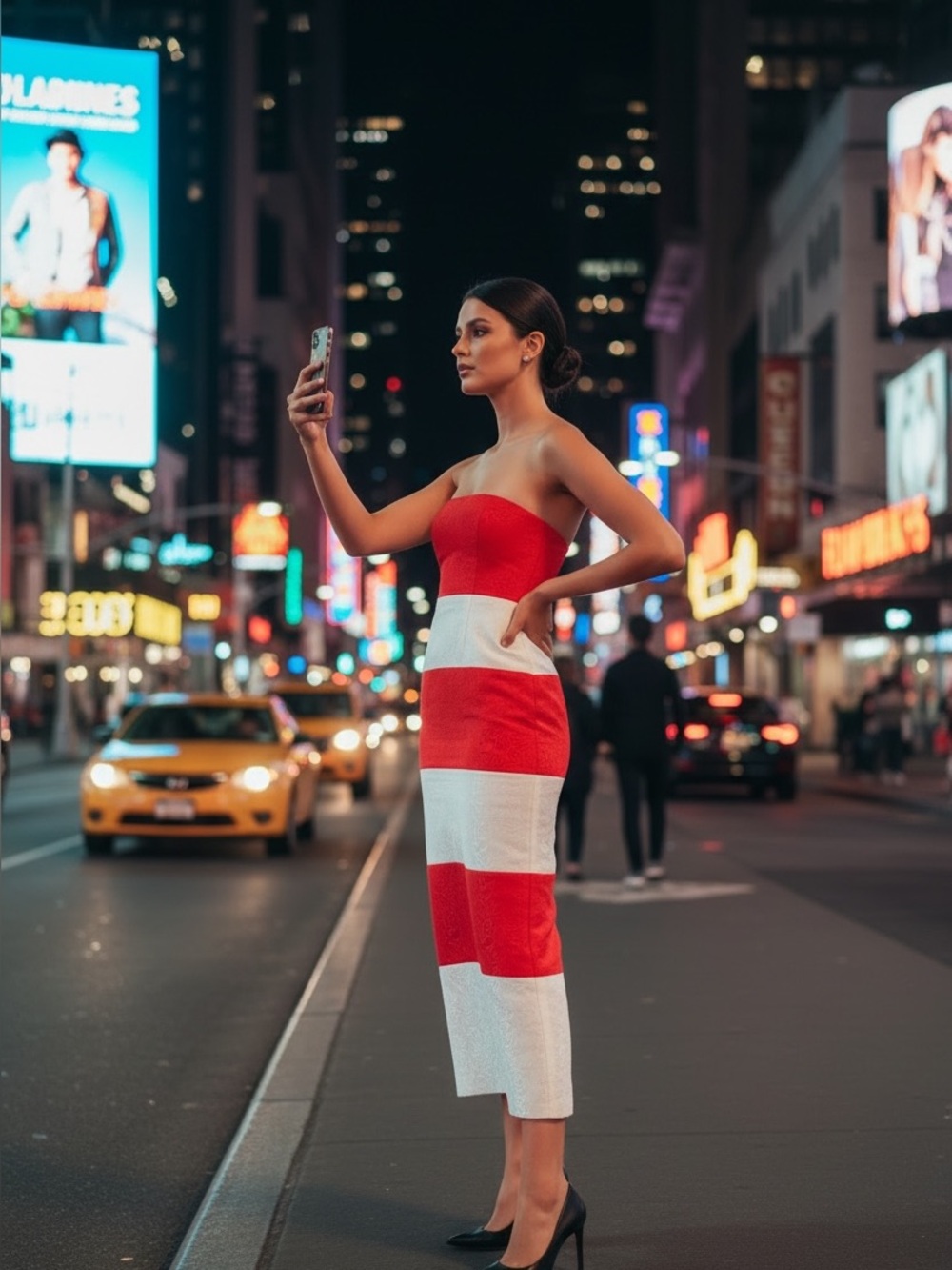 ⁠NWT Milly Red White Striped Jacquard Strapless Column Maxi Dress Formal Size 4